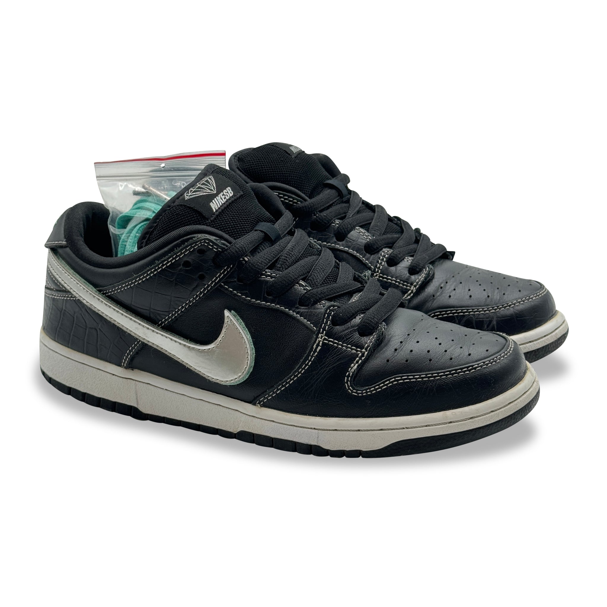 9.5 US - NIKE SB DUNK LOW BLACK DIAMOND W BOX 2018