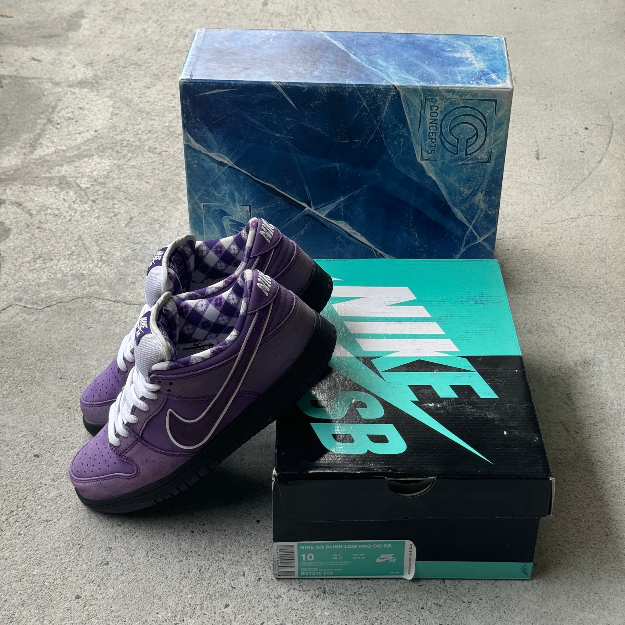 10 US - NIKE SB DUNK LOW PURPLE LOBSTER SPECIAL BOX 2018