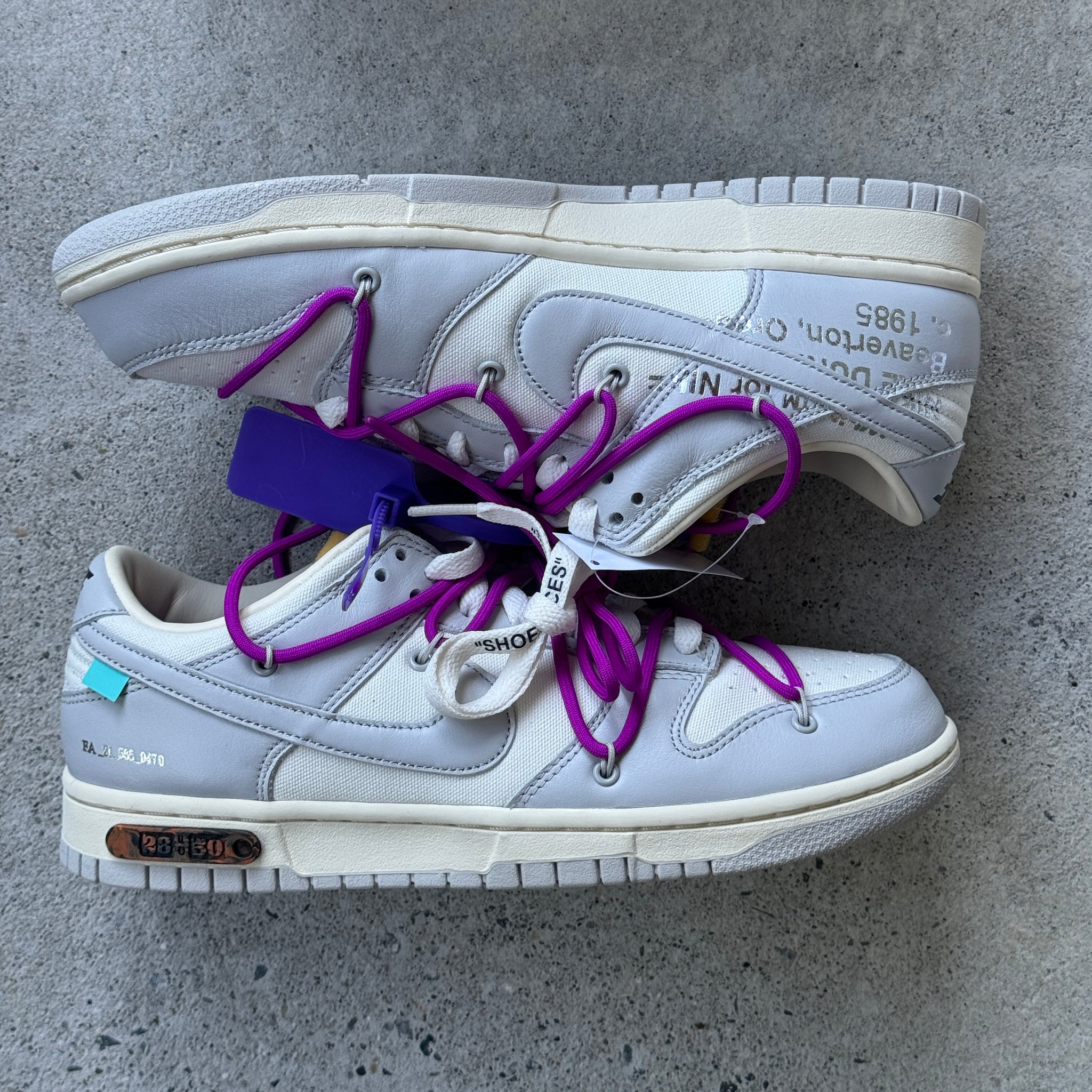 9 US - DS NIKE DUNK LOW OFF WHITE LOT 28 2021