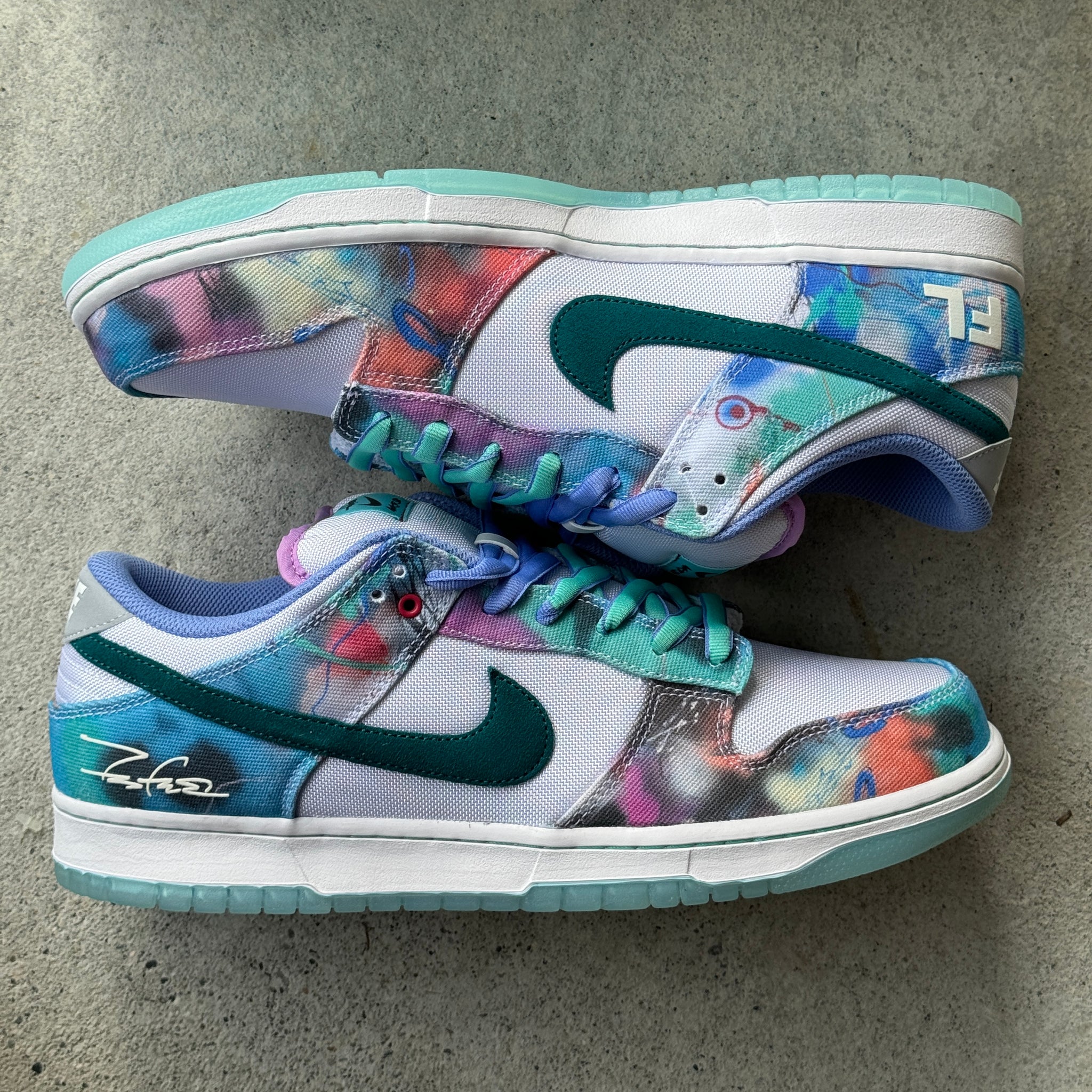 13 US - DS NIKE SB DUNK LOW FUTURA BLEACHED AQUA W BOX 2024