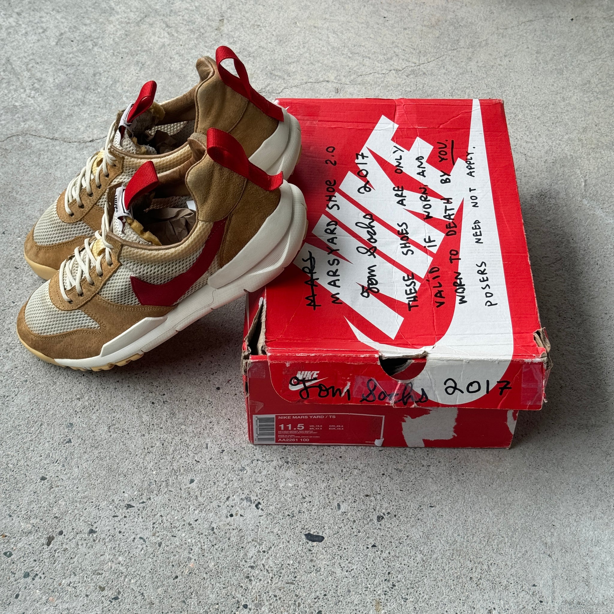 11.5 US - NIKE MARS YARD 2.0 TOM SACHS SPACE CAMP W BOX 2017