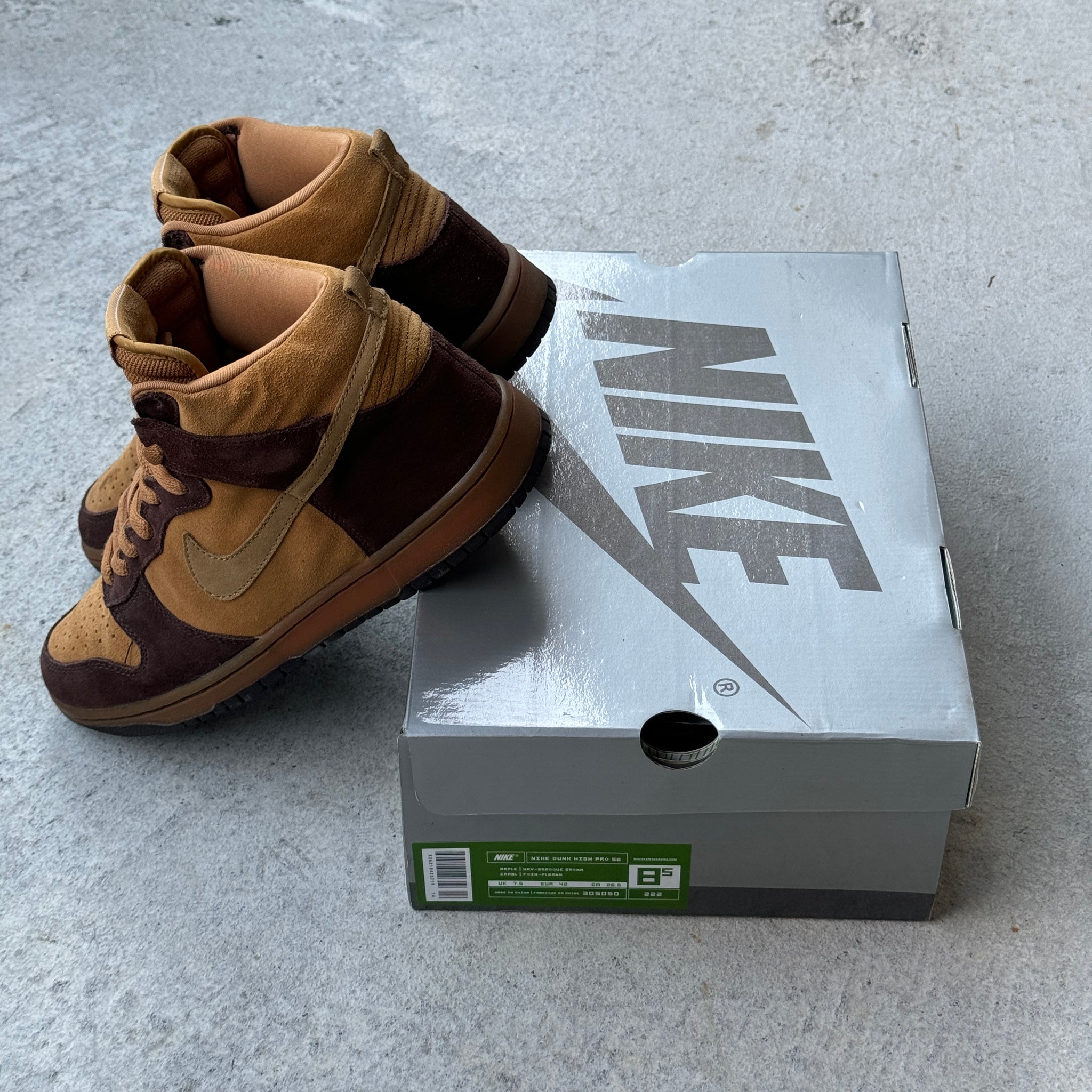 8.5 US - NIKE SB DUNK HIGH BROWN PACK W BOX 2006